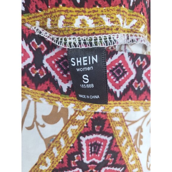 Graphic Print High Split Skirt Bohemian Maxi Small New - Picture 3 of 8